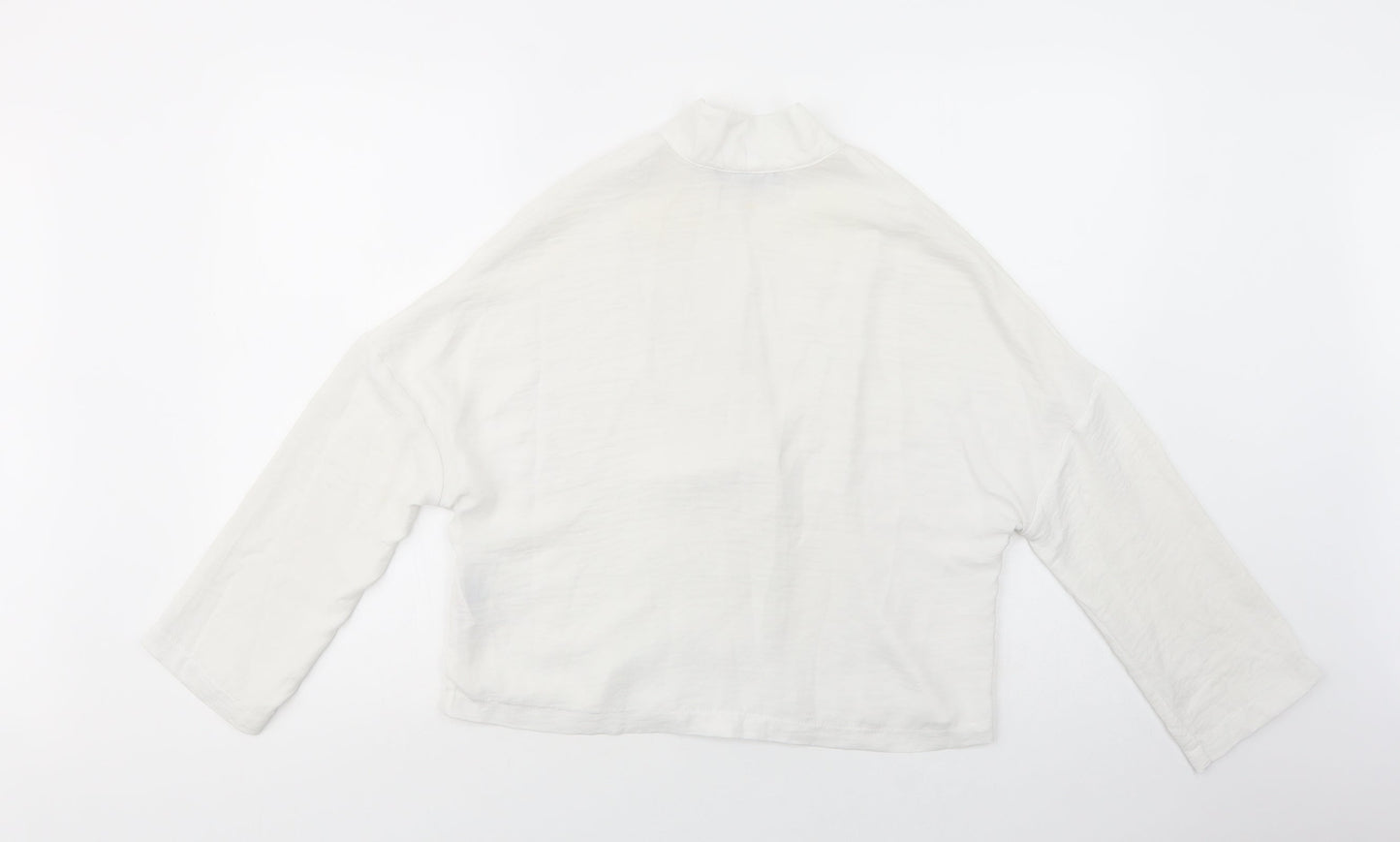 Primark Womens White  Polyester Basic Button-Up Size 8 Collared