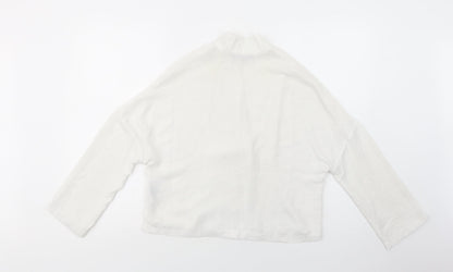 Primark Womens White  Polyester Basic Button-Up Size 8 Collared