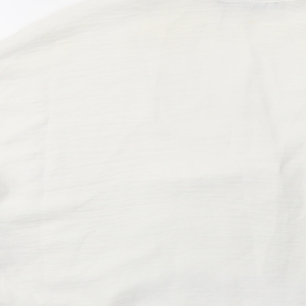 Primark Womens White  Polyester Basic Button-Up Size 8 Collared