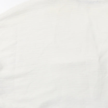 Primark Womens White  Polyester Basic Button-Up Size 8 Collared