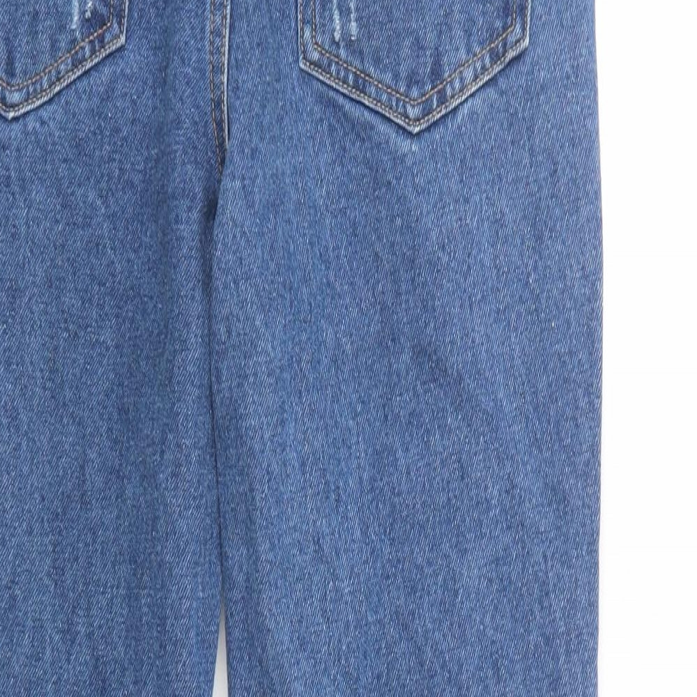 Misspap Womens Blue  Cotton Skinny Jeans Size 8 L31 in Regular Button