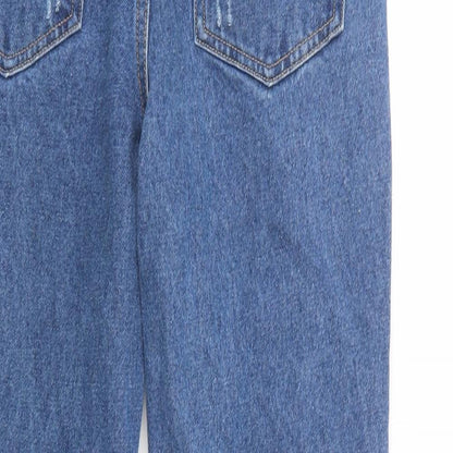 Misspap Womens Blue  Cotton Skinny Jeans Size 8 L31 in Regular Button