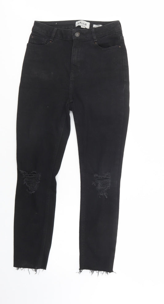 New Look Womens Black  Cotton Skinny Jeans Size 8 L28 in Regular Button