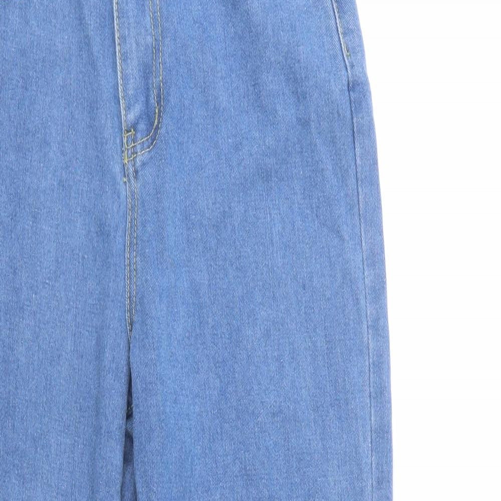 Boohoo Womens Blue  Cotton Mom Jeans Size 6 L30 in Regular Button