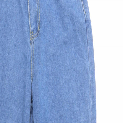 Boohoo Womens Blue  Cotton Mom Jeans Size 6 L30 in Regular Button