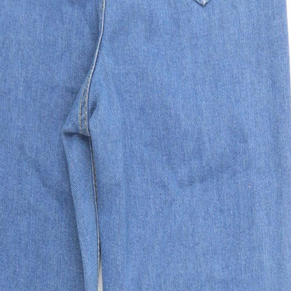 Boohoo Womens Blue  Cotton Mom Jeans Size 6 L30 in Regular Button