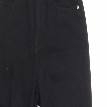 Boohoo Womens Black  Cotton Mom Jeans Size 6 L28 in Regular Button