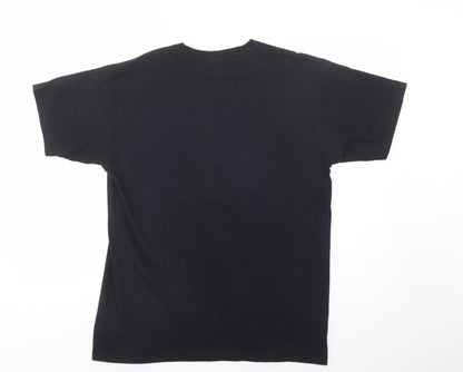 Womens UK Size L Fruit of the Loom Black Basic T-Shirt