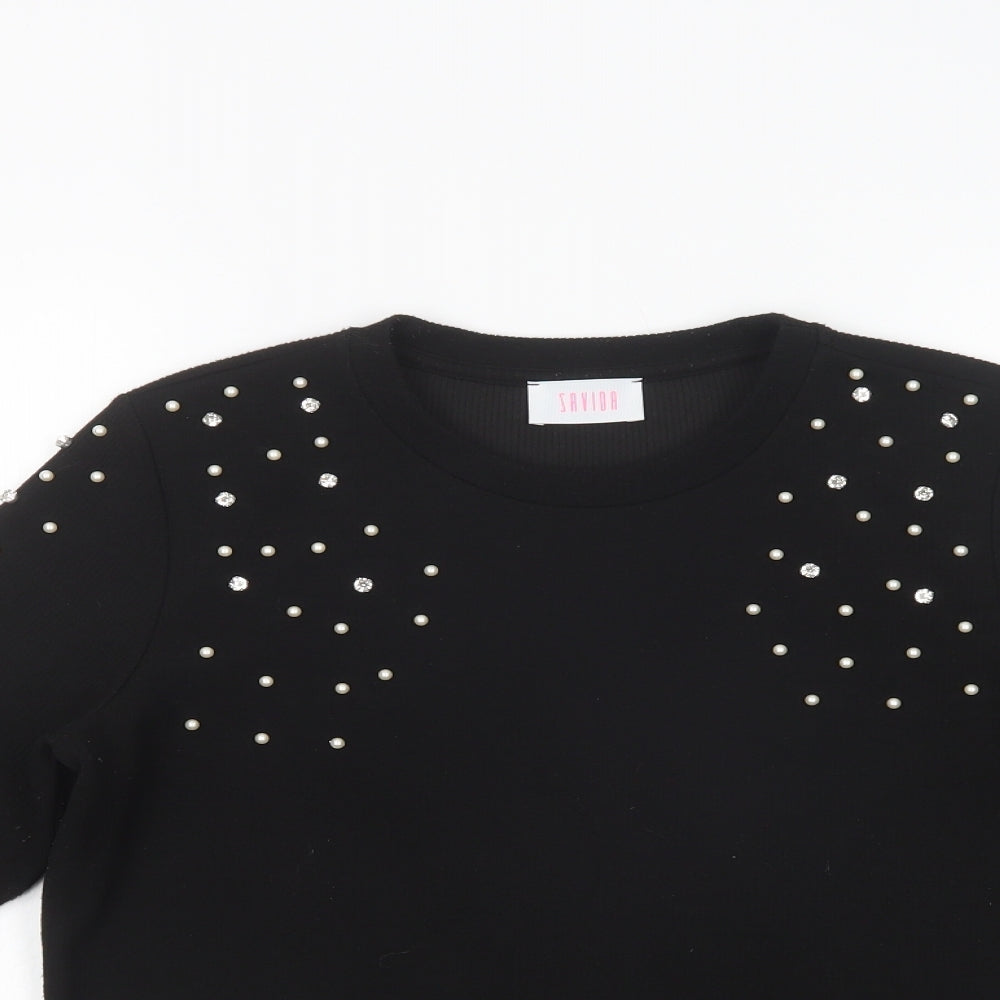 Womens UK Size L Savida Black Pullover Jumper