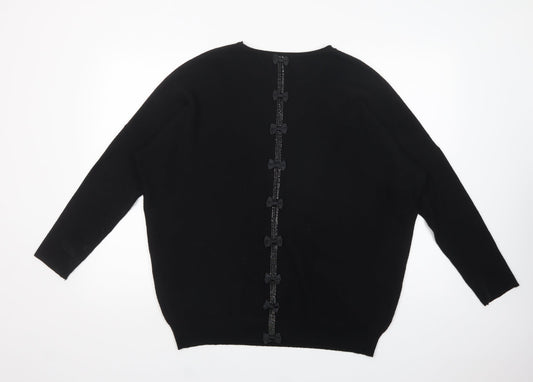 Gerard Womens Black Crew Neck  Viscose Pullover Jumper Size XL