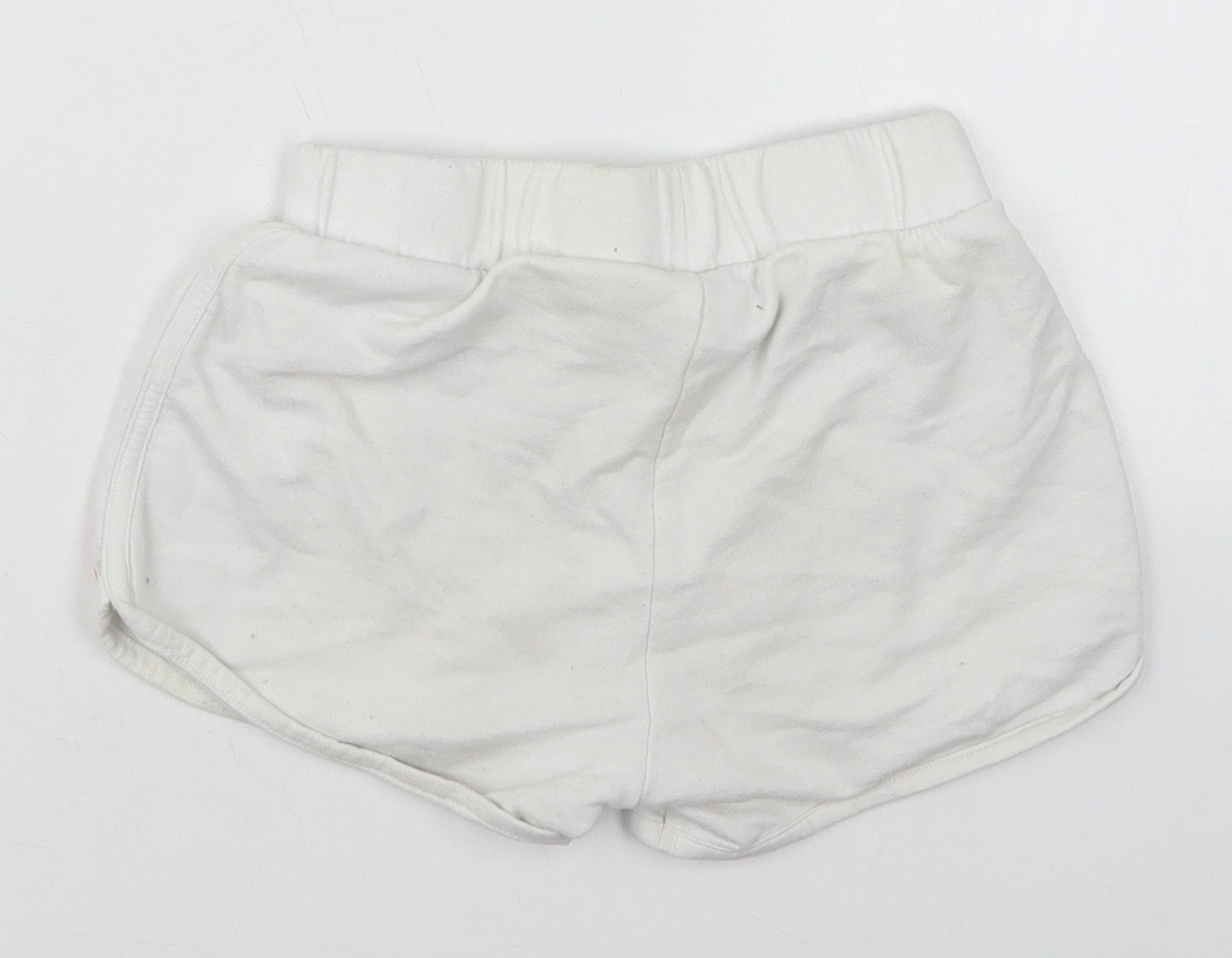 F&F Girls White  Cotton Sweat Shorts Size 8-9 Years  Regular Drawstring - 92 State Champions