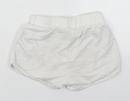 F&F Girls White  Cotton Sweat Shorts Size 8-9 Years  Regular Drawstring - 92 State Champions