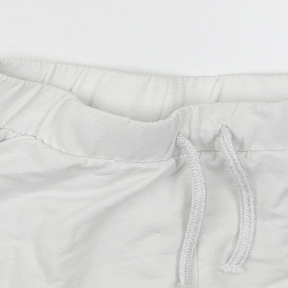 F&F Girls White  Cotton Sweat Shorts Size 8-9 Years  Regular Drawstring - 92 State Champions