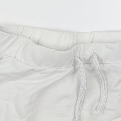 F&F Girls White  Cotton Sweat Shorts Size 8-9 Years  Regular Drawstring - 92 State Champions