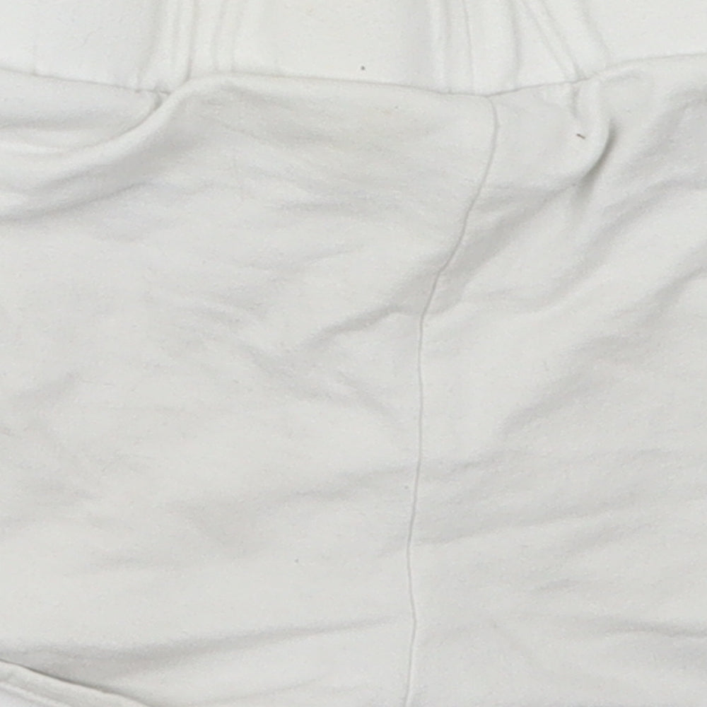 F&F Girls White  Cotton Sweat Shorts Size 8-9 Years  Regular Drawstring - 92 State Champions