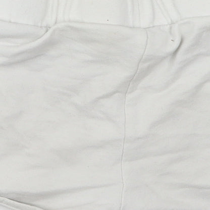 F&F Girls White  Cotton Sweat Shorts Size 8-9 Years  Regular Drawstring - 92 State Champions