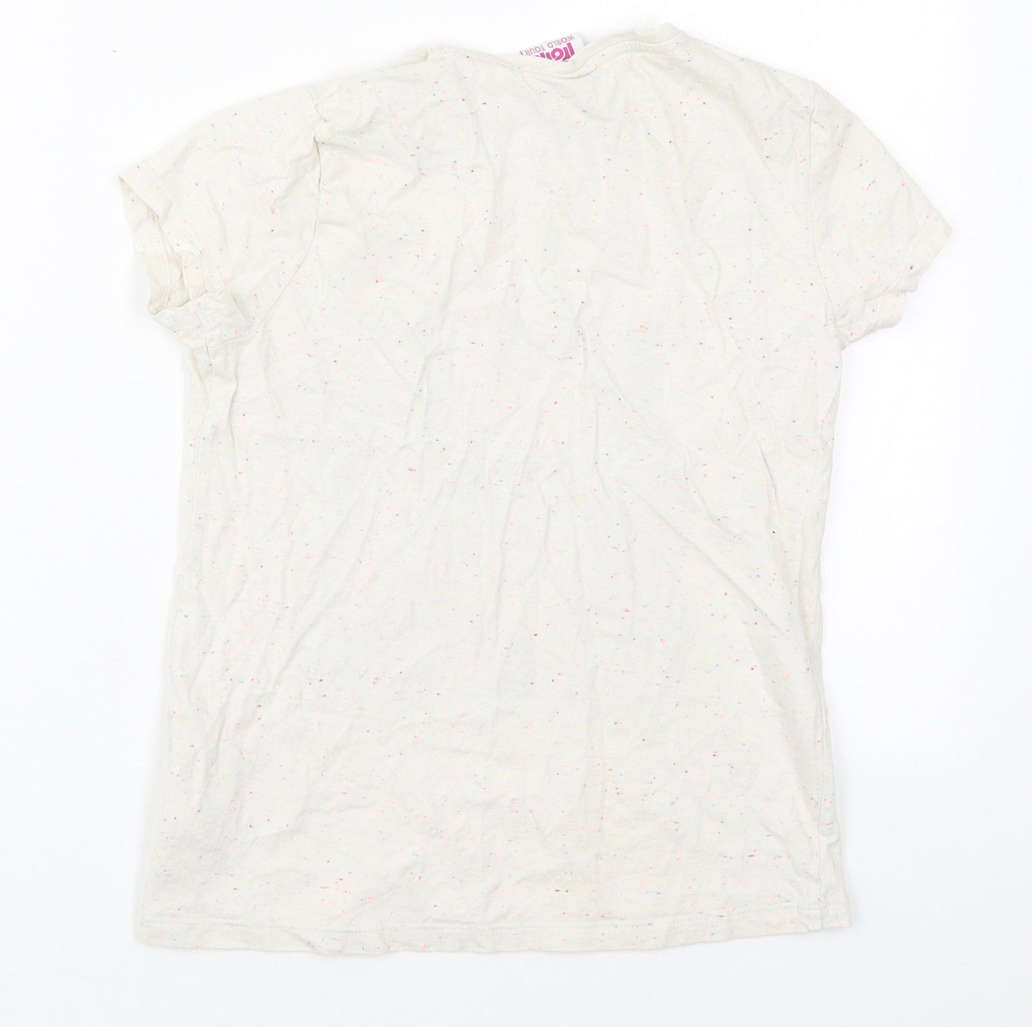 F&F Girls Beige  Cotton Basic T-Shirt Size 9-10 Years Crew Neck Pullover - Trolls