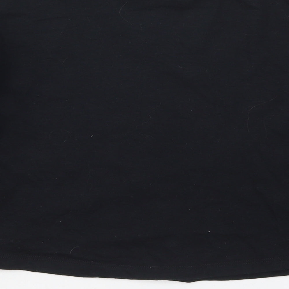 F&F Girls Black  Cotton Cropped T-Shirt Size 9-10 Years Crew Neck Pullover - I'd Rather Be With My Unicorn
