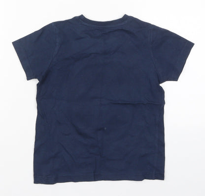 Primark Boys Blue  Cotton Basic T-Shirt Size 4-5 Years Crew Neck Pullover - Brave the Waves