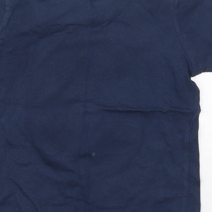 Primark Boys Blue  Cotton Basic T-Shirt Size 4-5 Years Crew Neck Pullover - Brave the Waves