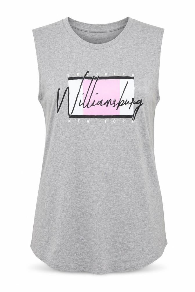 Womens UK Size 6 New Look Grey Basic Tank