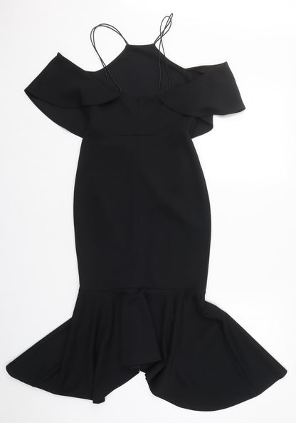 ASOS Womens Black  Polyester Fit & Flare  Size 8  Halter Pullover