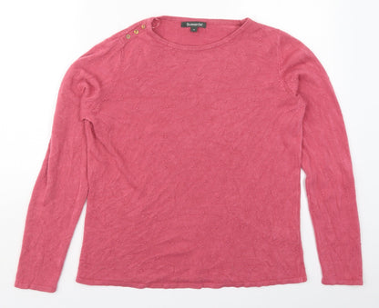 Womens UK Size 14 Bonmarché Pink Pullover Jumper