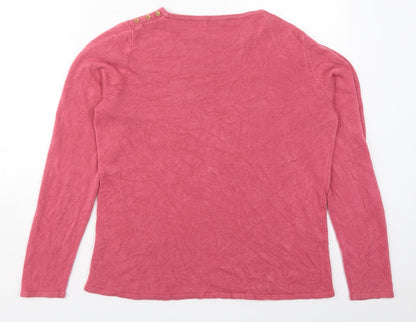 Womens UK Size 14 Bonmarché Pink Pullover Jumper
