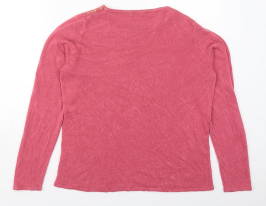 Womens UK Size 14 Bonmarché Pink Pullover Jumper