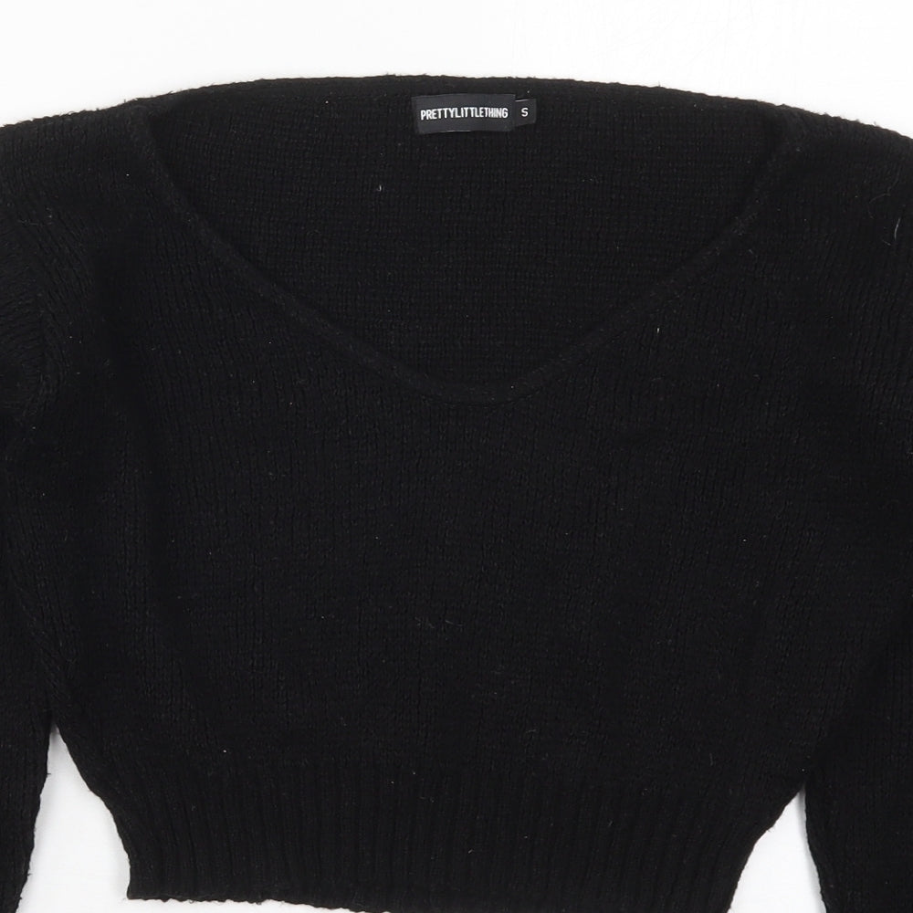 Womens UK Size S PRETTYLITTLETHING Black Pullover Jumper