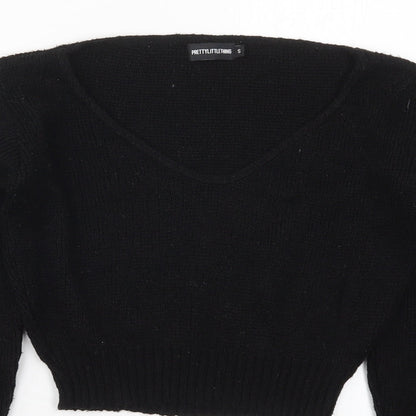 Womens UK Size S PRETTYLITTLETHING Black Pullover Jumper