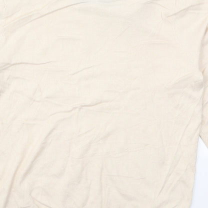 David Emanuel Womens Beige Collared  Viscose Pullover Jumper Size S