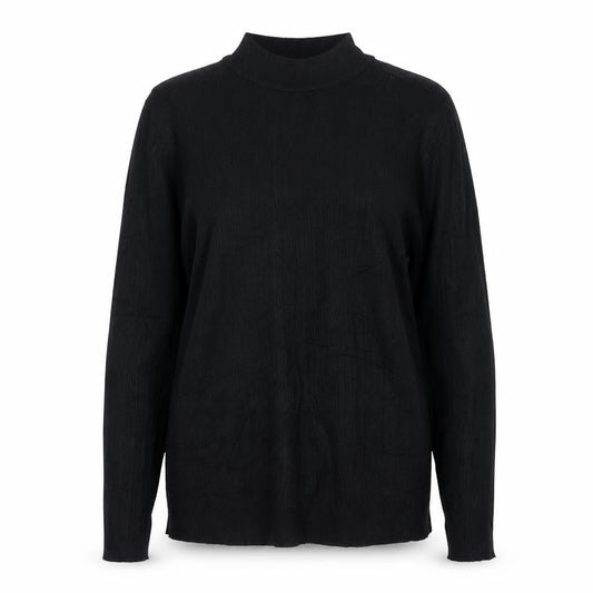 Front view of Tu women’s black crew neck viscose jumper, size UK 12