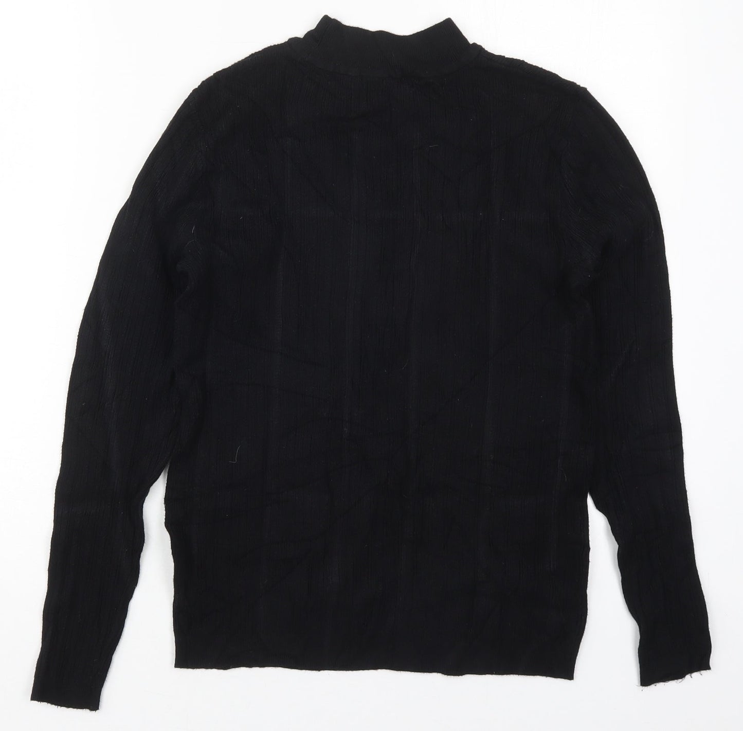 TU Womens Black Crew Neck  Viscose Pullover Jumper Size 12