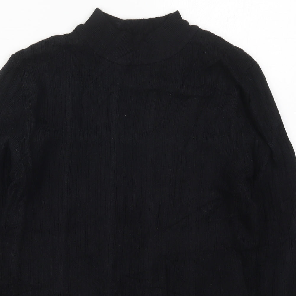 TU Womens Black Crew Neck  Viscose Pullover Jumper Size 12