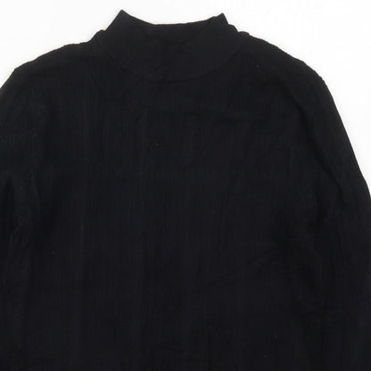 TU Womens Black Crew Neck  Viscose Pullover Jumper Size 12
