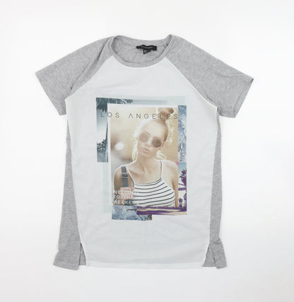 Womens UK Size 4 Atmosphere Grey Basic T-Shirt