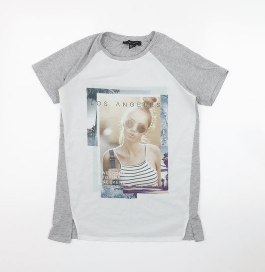 Womens UK Size 4 Atmosphere Grey Basic T-Shirt