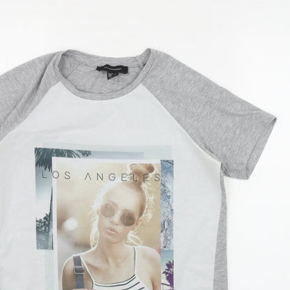 Womens UK Size 4 Atmosphere Grey Basic T-Shirt
