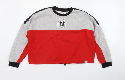 Primark Womens Red  Polyester Pullover Sweatshirt Size 6  Drawstring - Mickey Mouse