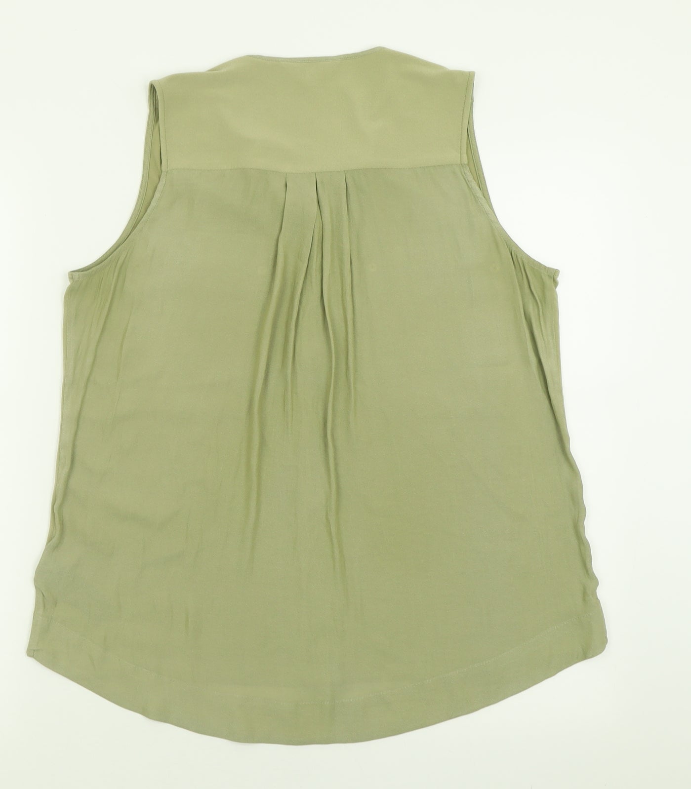 nxct Womens Green  Polyester Basic Tank Size 12 V-Neck