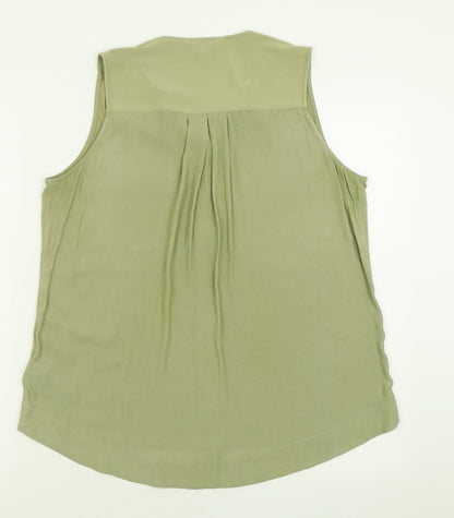 nxct Womens Green  Polyester Basic Tank Size 12 V-Neck