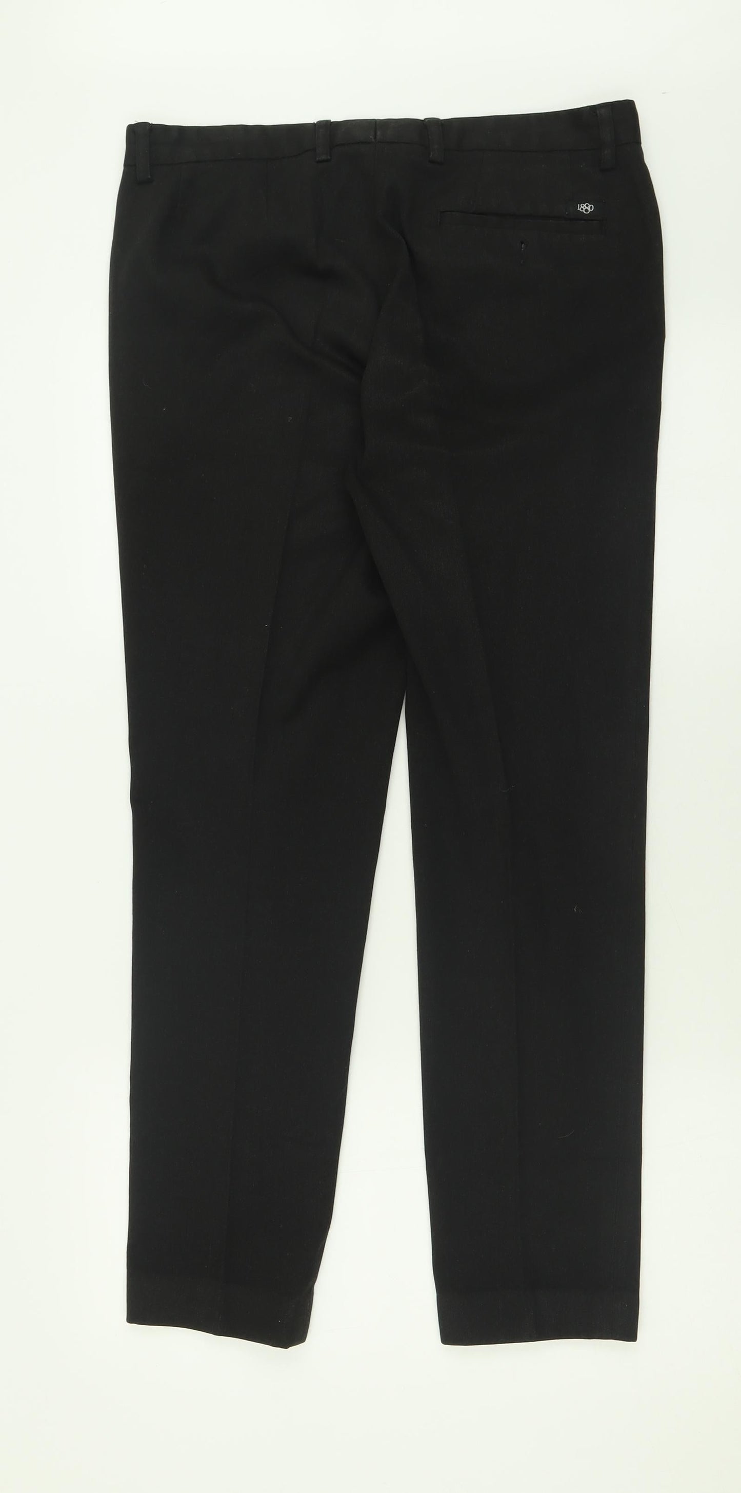 1880 Club Mens Black  Polyester Trousers  Size 32 L29 in Regular Button