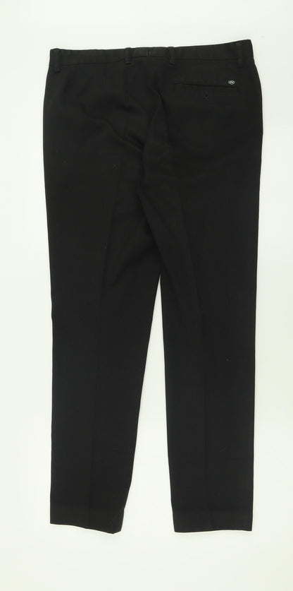 1880 Club Mens Black  Polyester Trousers  Size 32 L29 in Regular Button