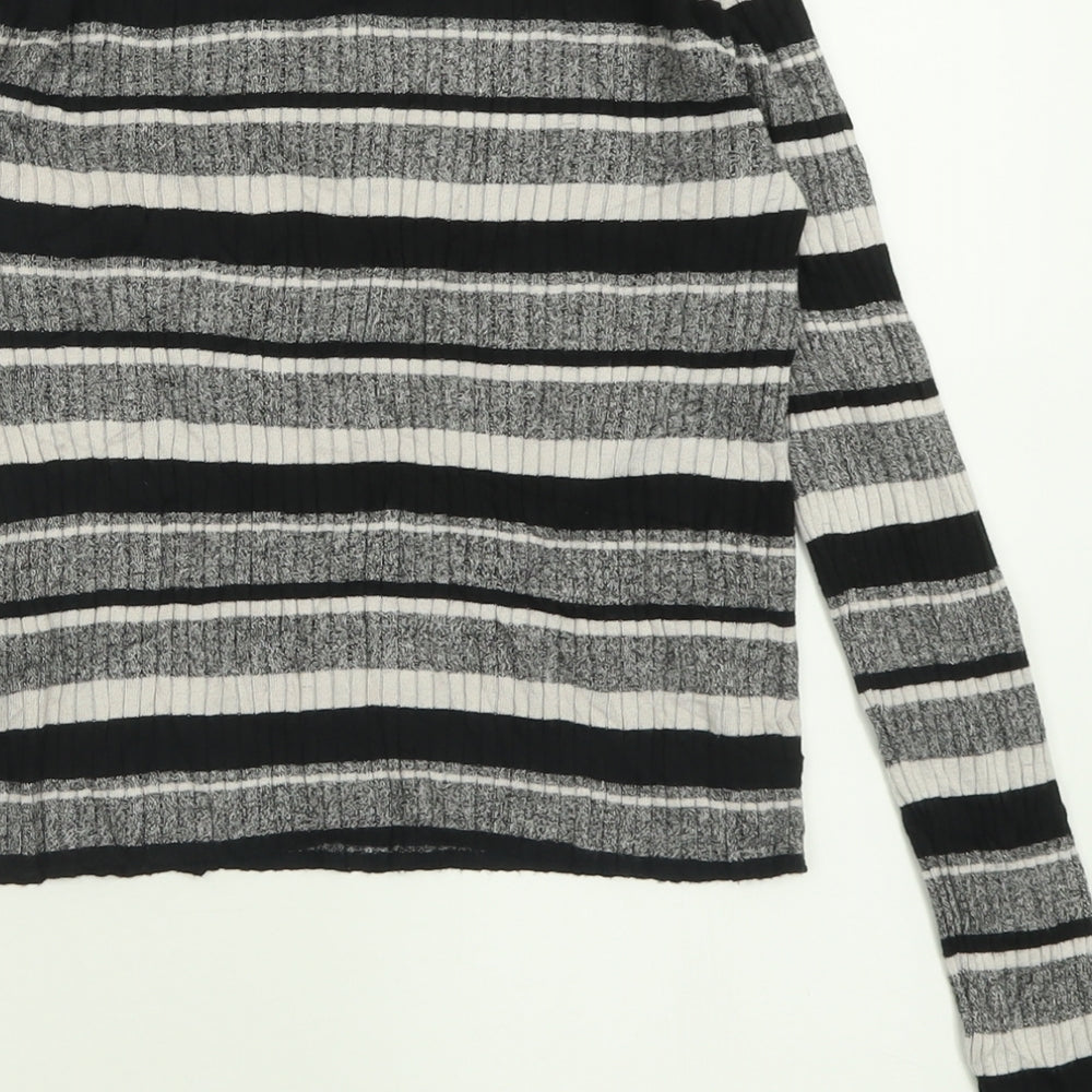 Womens UK Size S H&M Grey Cropped T-Shirt