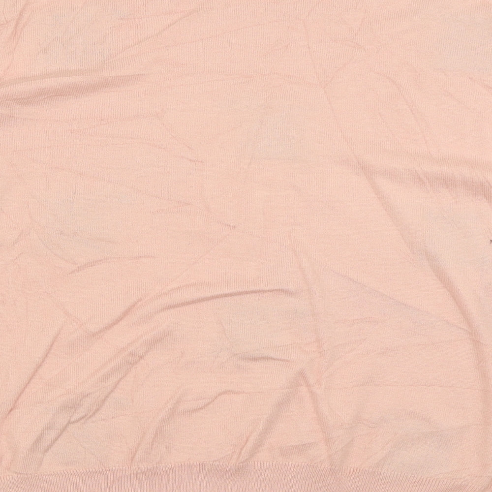 George Womens Pink Crew Neck Geometric Acrylic Pullover Jumper Size 22