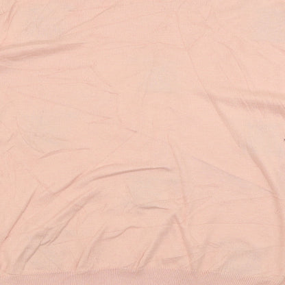 George Womens Pink Crew Neck Geometric Acrylic Pullover Jumper Size 22