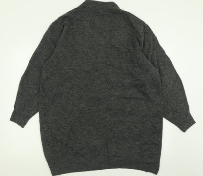Womens UK Size S h7m Grey Cardigan Jumper