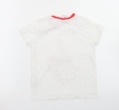 Primark Boys White  Cotton Basic T-Shirt Size 5-6 Years Crew Neck  - Liverpool FC