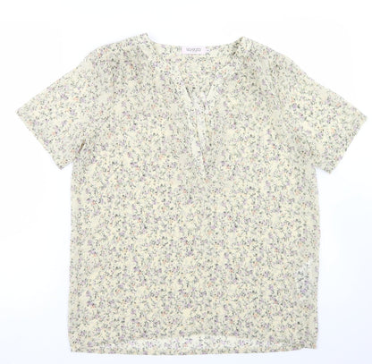 Womens UK Size XS soaked Beige Basic Blouse